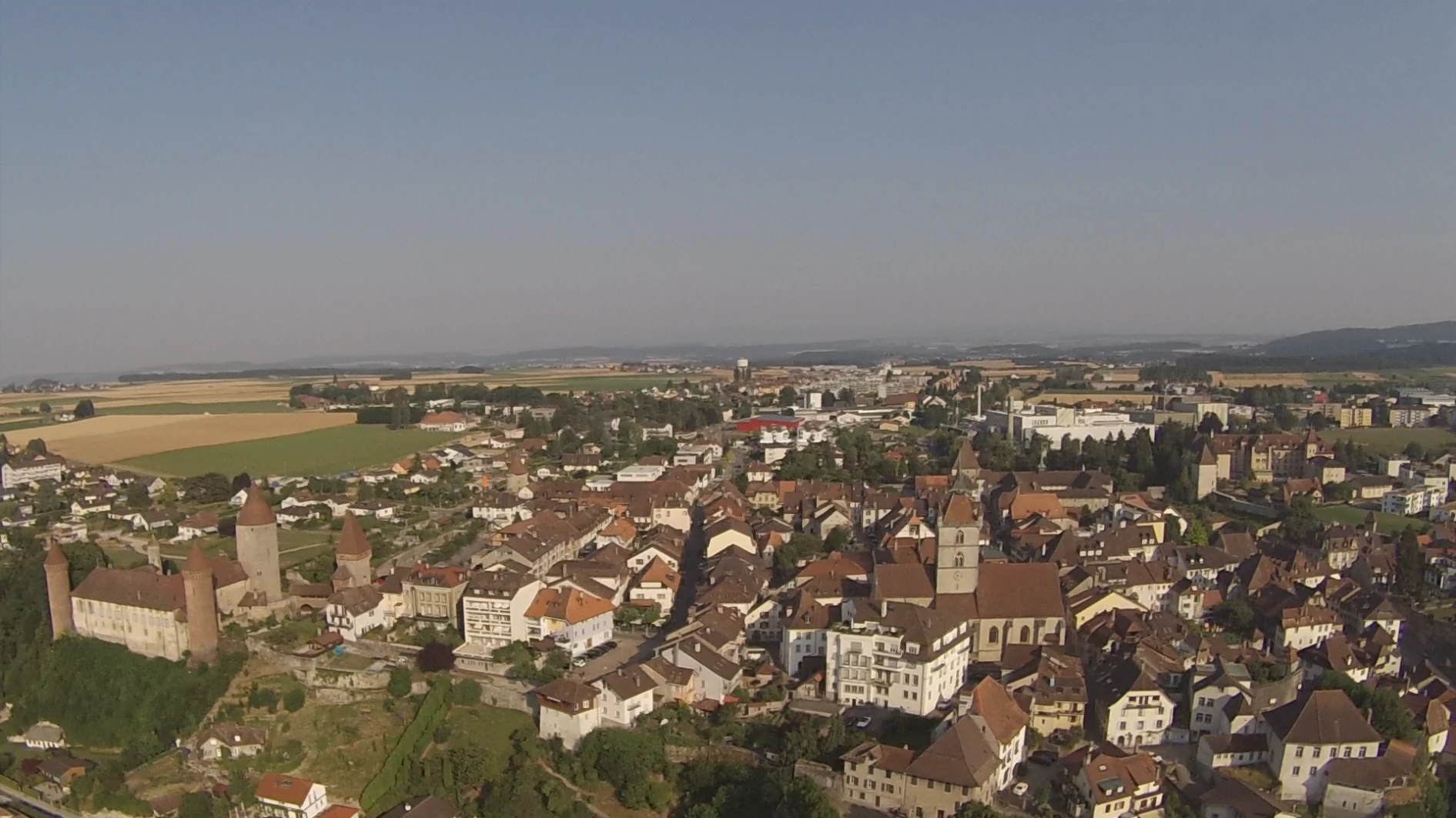 Vue aérienne d’Estavayer-le-Lac