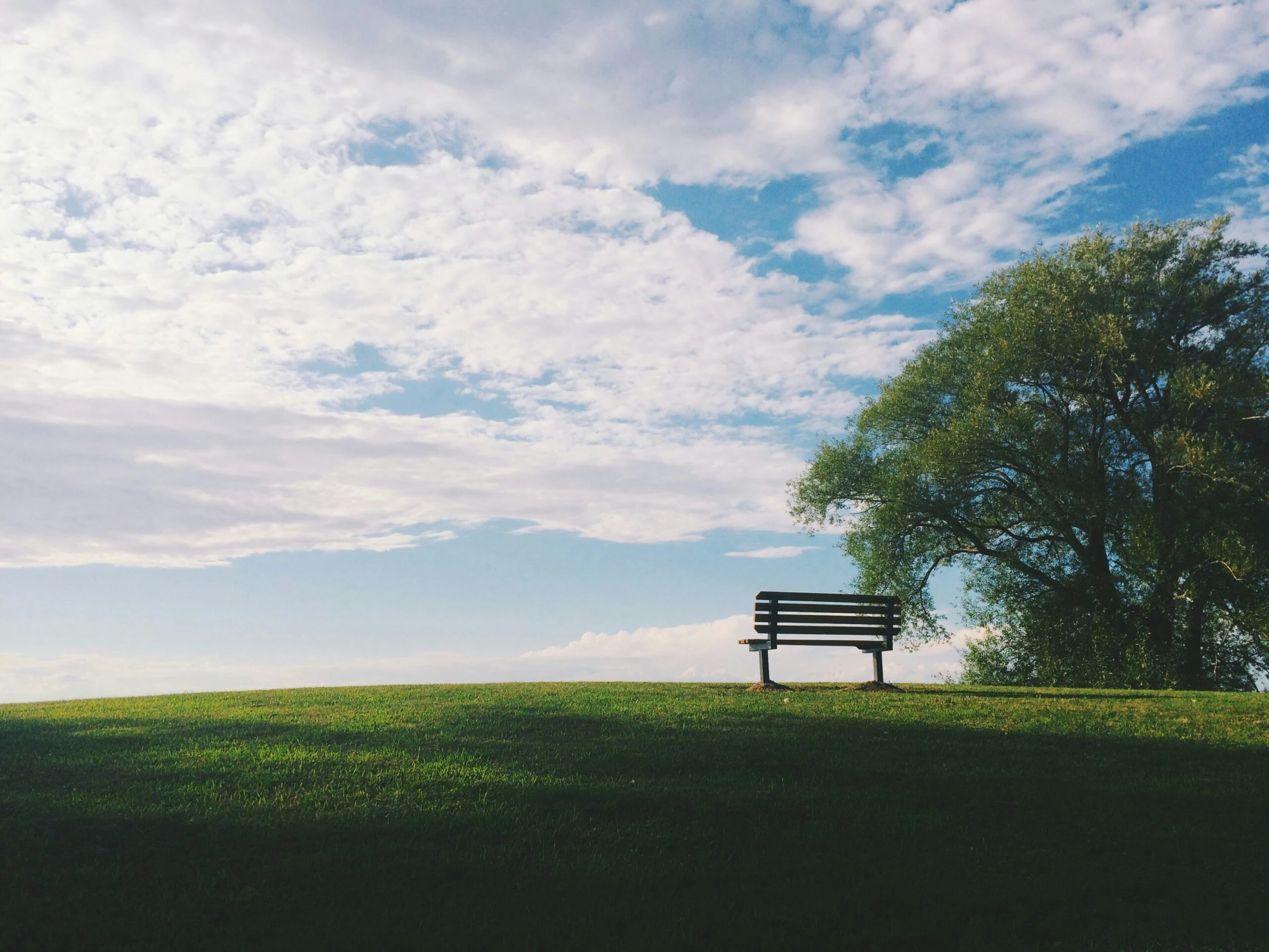 Un banc face au ciel, un lieu de sérénité